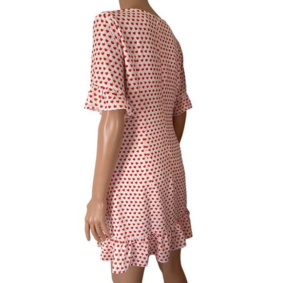 The Eris Mini Dress White/Red heart polka dot shift sheath Valentine SZ 6 - Picture 3 of 7